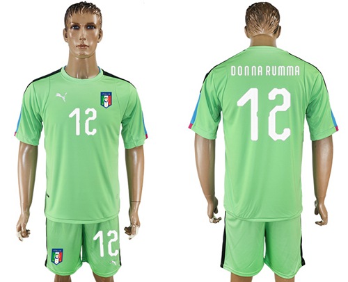 Italy #12 Donna Rumma Green Goalkeeper Soccer Country Jersey - Click Image to Close